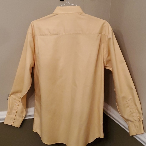 Yellow Perry Ellis L/S Button Down Shirt, L - Picture 2 of 3